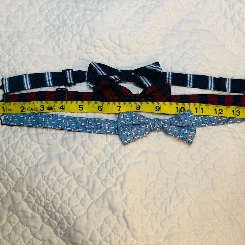 Brooks Brothers VINEYARD VINES Kids Bow Tie Trio - Burgundy, Light Blue, Navy.